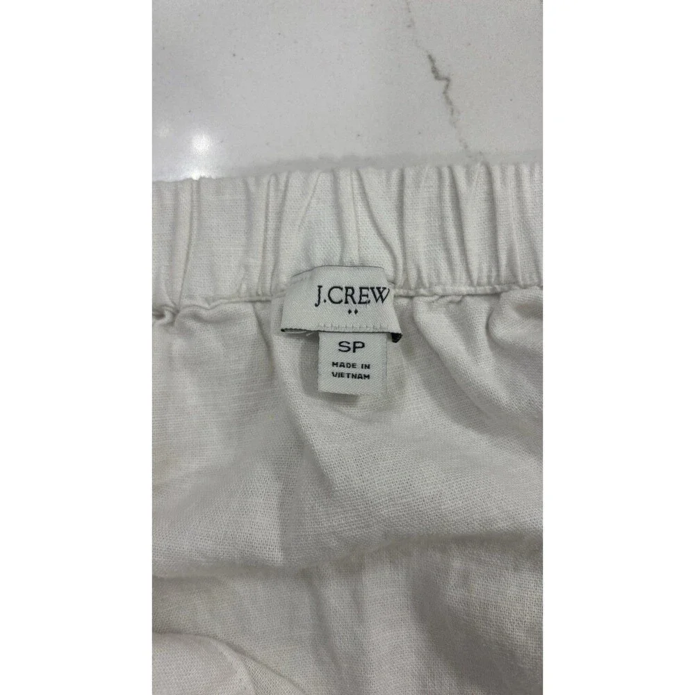 J Crew Womens Ruffle Sleeve Linen Blend Tank Top Size SP White Neutral Capsule - Picture 11 of 11